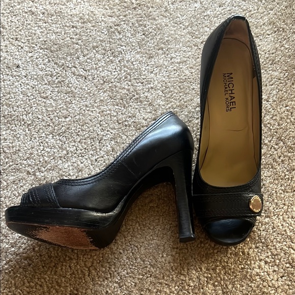 Michael Kors Black Peep Toe Pumps - Picture 2 of 5